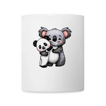 Mignon Koala Bear et Panda Bear Squeeze Grunge - Mug blanc - blanc - Devant
