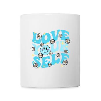 Groovy LOVE YOUR SELF Blue - Mug - white - Front