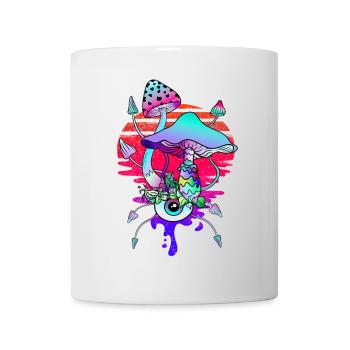 Zauberpilze Vaporwave Sunset - Tasse - Weiß - Vorne