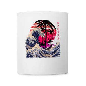 la grosse vague au large de Kanagawa - Vaporwave - Mug blanc - blanc - Devant