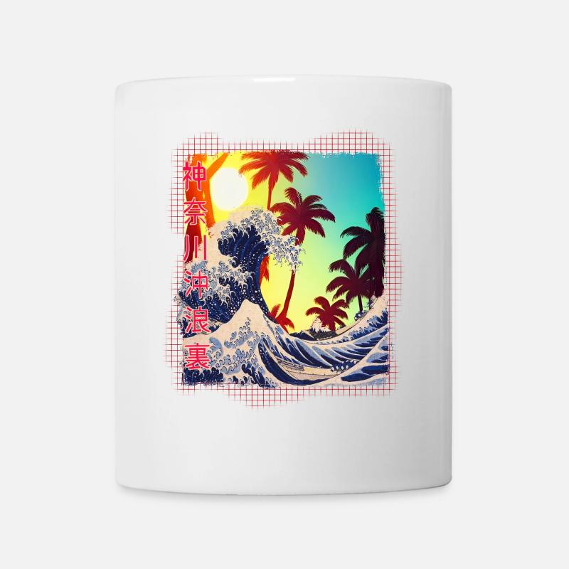 Grande vague tropicale de Kanagawa - Exotique - Mug blanc - blanc