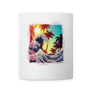 Grande vague tropicale de Kanagawa - Exotique - Mug blanc - blanc - Devant