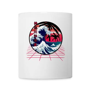 the big wave off kanagawa retro wave - Mug - white - Front