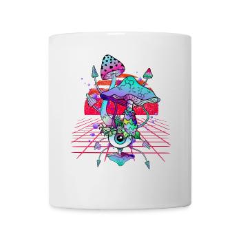 Vaporwave Magic Mushrooms Champignons Psychédéliques - Mug blanc - blanc - Devant