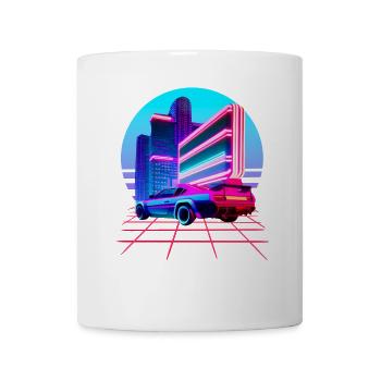 Retro Wave 80s Skyline Electro-Wave Vaporwave - Mug - white - Front