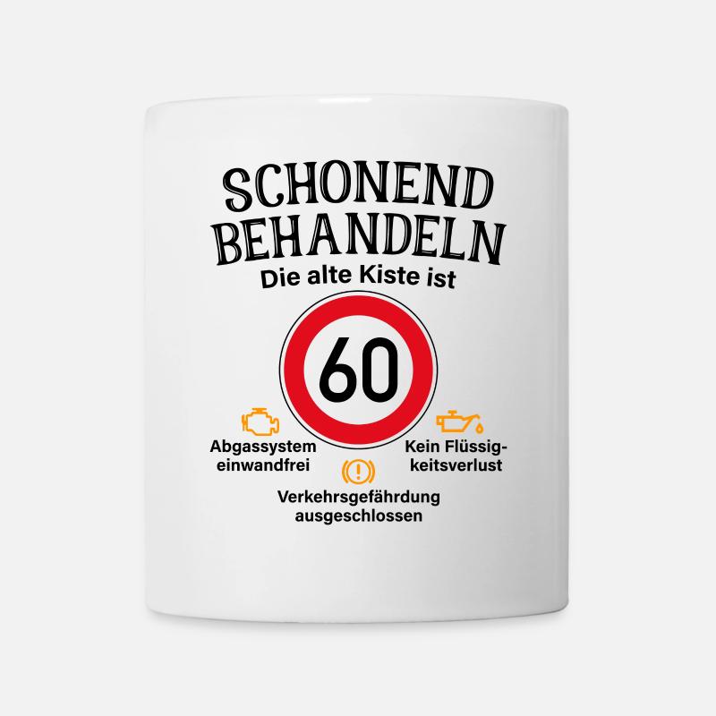 60. Geburtstag Schonend Behandeln Alte Kiste 60 - Tasse - Weiß