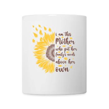 Je suis cette mère Cadeau de tournesol motivant - Mug blanc - blanc - Devant