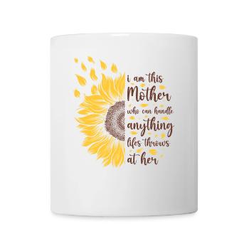 Je suis cette mère Cadeau de tournesol motivant - Mug blanc - blanc - Devant