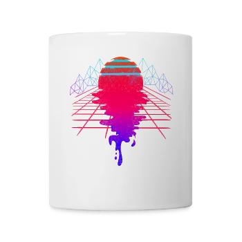 Vaporwave Sunset New Wave Art - Tasse - Weiß - Vorne