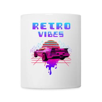 Retro Vibes Sportwagen Vaporwave Sunset - Tasse - Weiß - Vorne