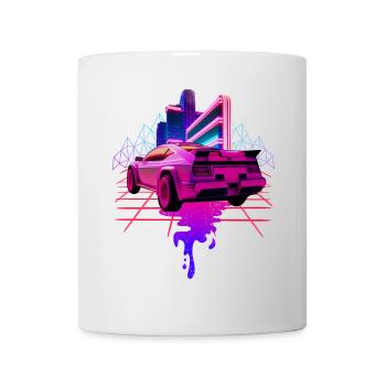 Retro Wave Sports Car Vaporwave - Mug - white - Front