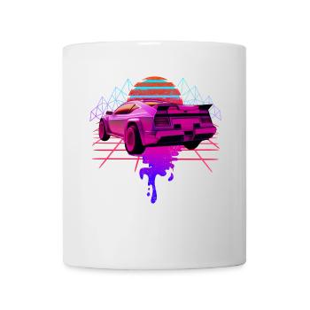 Retro Wave Racing Supercar - Tasse - Weiß - Vorne