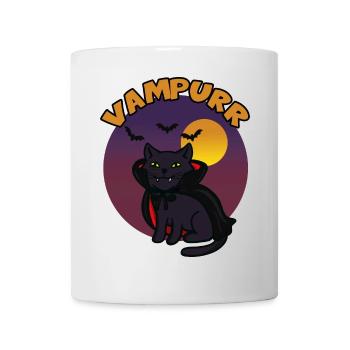 Chat mignon vampire Chat noir drôle vampurr - Mug blanc - blanc - Devant