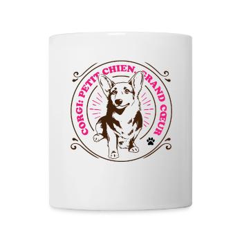 Corgi Petit chien grand cœur - Mug blanc - blanc - Devant