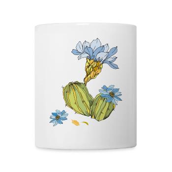 Kaktus mit Blüten - Tasse - Weiß - Vorne