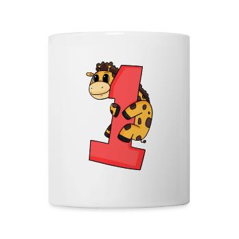 1 an - inscription à l’école - motif girafe - Mug blanc - blanc - Devant