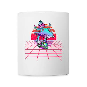 Psychedelic Mushrooms - Retro Wave Sunset - Mug - white - Front