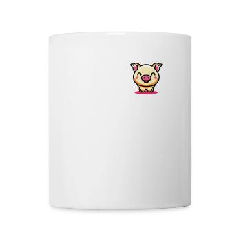 Süßes Schwein Kawaii Hausschwein lacht - Tasse - Weiß - Vorne