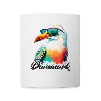 Denmark holiday cool colorful seagull with sunglasses - Mug - white - Front