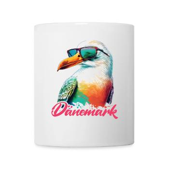 Denmark holiday cool colorful seagull with sunglasses - Mug - white - Front