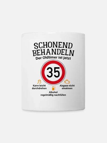 35. Geburtstag Schonend Behandeln Oldtimer Ist 35 - Tasse - Weiß