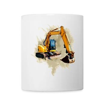 Schaufel-Bagger - Tasse - Weiß - Vorne