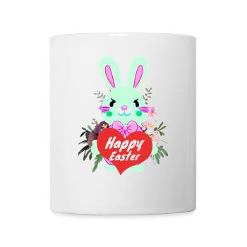 süßer Osterhase mit Herz Frohe Ostern - Tasse - Weiß - Vorne
