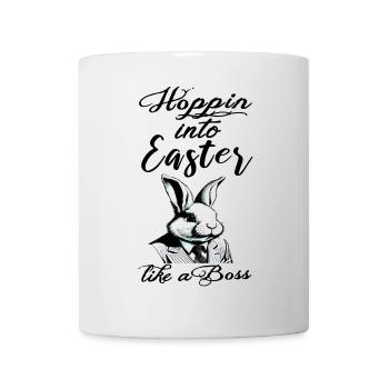lapin de Pâques élégant avec costume et cravate - Mug blanc - blanc - Devant