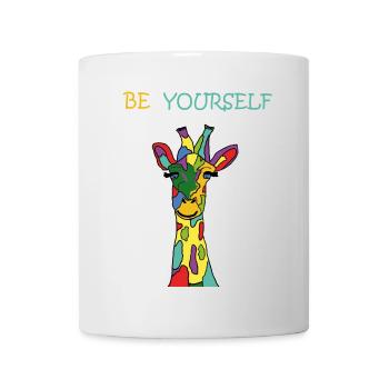 Giraffe Be Yourself Sei Du Selbst Bunt Anders - Tasse - Weiß - Vorne