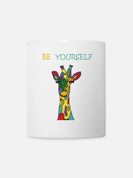 Giraffe Be Yourself Sei Du Selbst Bunt Anders - Tasse - Weiß