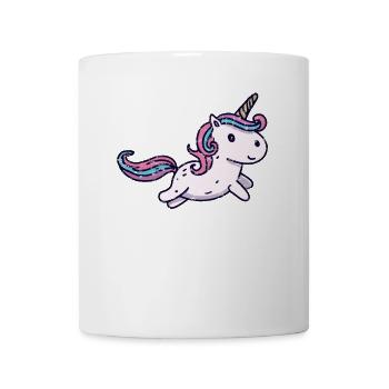 Süßes Kawaii Einhorn Springt Grunge - Tasse - Weiß - Vorne