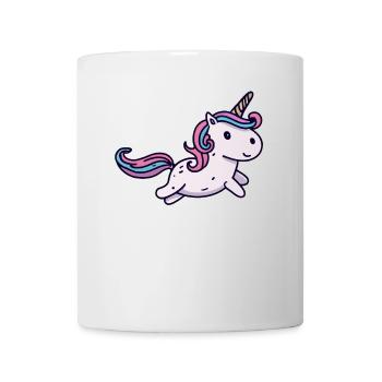 Süßes Kawaii Einhorn Springt - Tasse - Weiß - Vorne