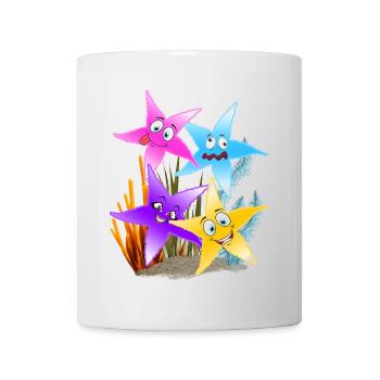 Buntes Seestern-Quartett Unterwasser - Tasse - Weiß - Vorne