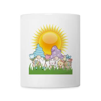 Sonnige Frühlingszwergeparade - Tasse - Weiß - Vorne