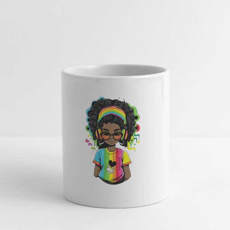 Leuchtender Reggae-Pullover mit Rainbow-Design Tasse