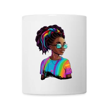 Colorful Dreadlocks and Rainbow T-Shirt - Mug - white - Front