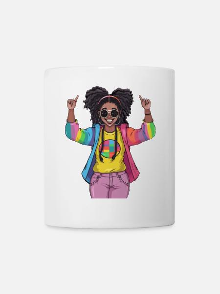 Bunte Regenbogen Freundschaftsdesign - Tasse - Weiß