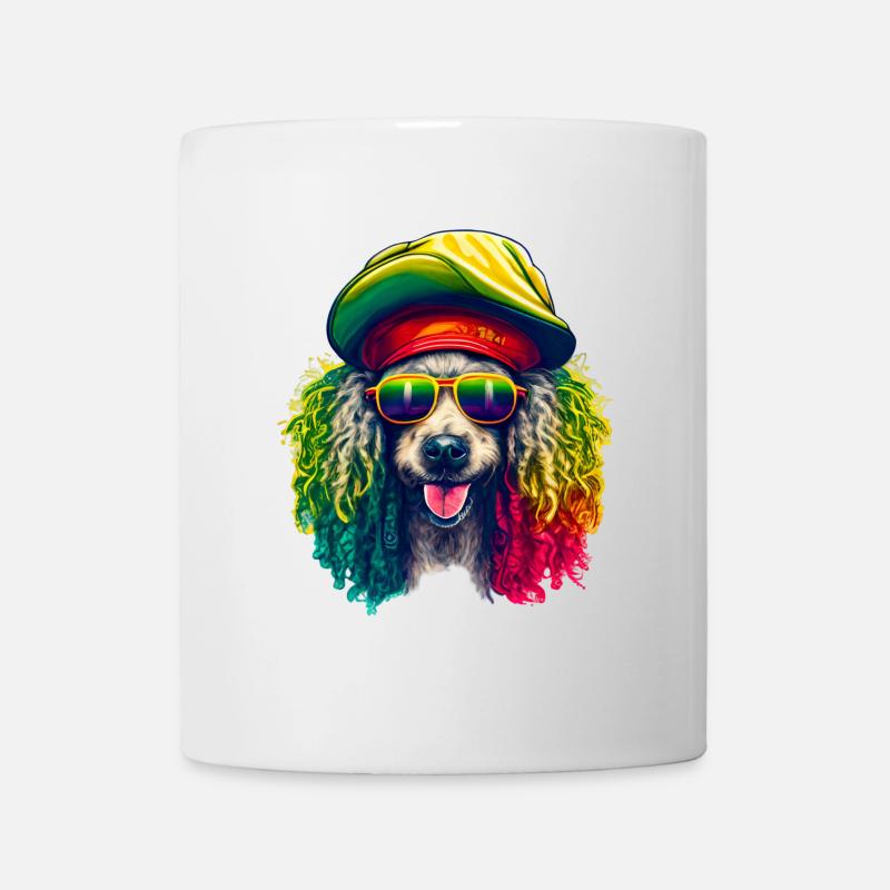Caniche Rasta Cool Coloré - Mug blanc - blanc