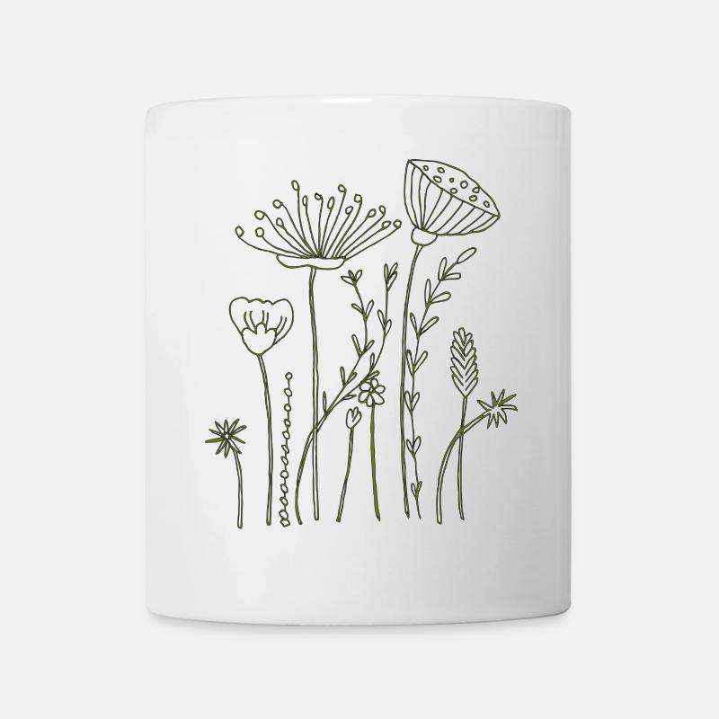 trockenblumen - Tasse - Weiß