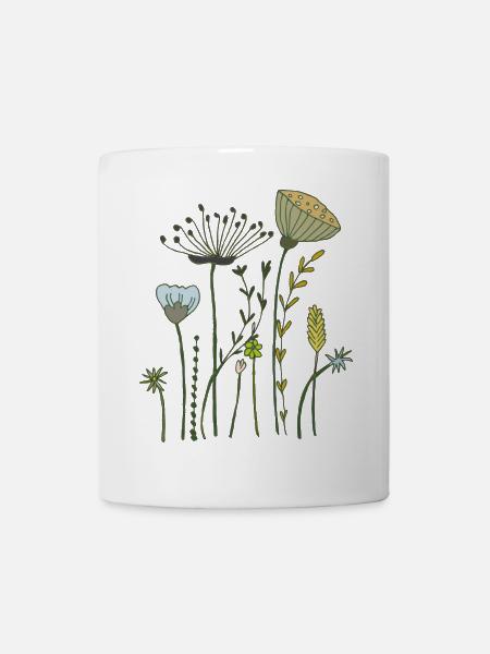 trockenblumen - Tasse - Weiß