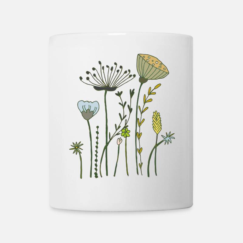 trockenblumen - Tasse - Weiß