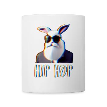 Hip Hop Hipster Hase Kaninchen mit Bart - Tasse - Weiß - Vorne