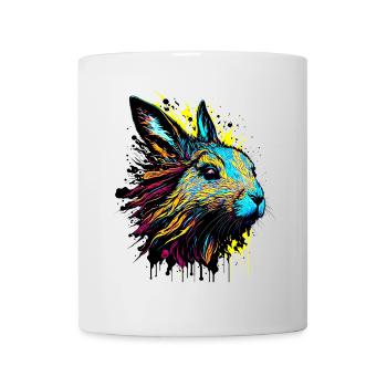 Lapin lapin Cadeau de Pâques Visage de lapin coloré - Mug blanc - blanc - Devant