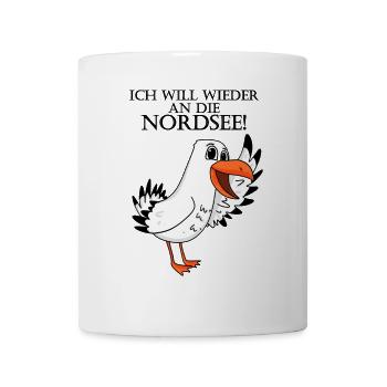 Nordsee Spruch Möwe - Tasse - Weiß - Vorne
