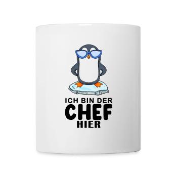 cooler Pinguin Chef Spruch - Tasse - Weiß - Vorne
