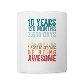 10 Years 120 Months of Being Awesome - Mug - white - Front