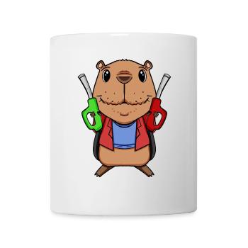 Gas station attendant Capybara gas station - Mug - white - Front