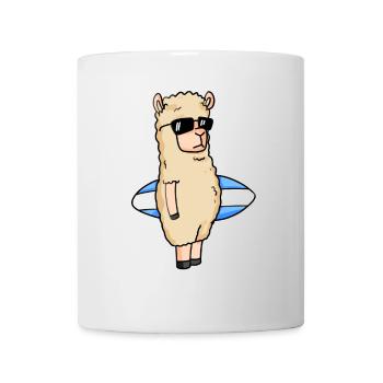 Surfboard Alpaca Surfing - Mug - white - Front