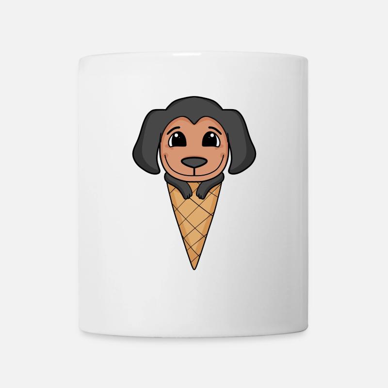 Dobermann Eis Motiv - Tasse - Weiß
