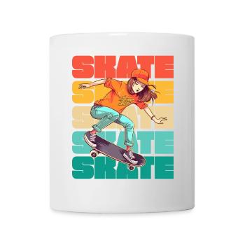 Skateboard Cool Skater Girl Colorful - Mug blanc - blanc - Devant